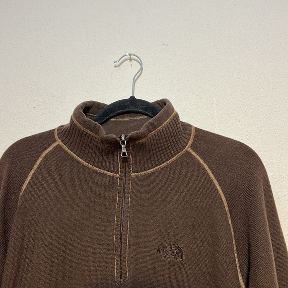The North Face Men’s Brown Wool Blend 1/4 Zip Sweater Outdoors Size XL - Picture 6 of 13